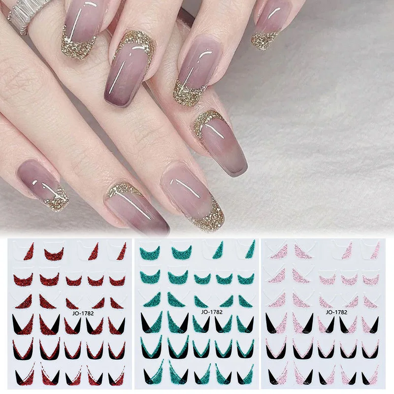 Glitter Nail Stickers Manicure Nail Curved Decals French V Line Nail Decoration Silver Sliders For Nails Self Adhesive Nail Art
Glitter Nail Stickers Manicure Nail Curved Decals French V Line Nail Decoration Silver Sliders For Nails Self Adhesive Nail Art