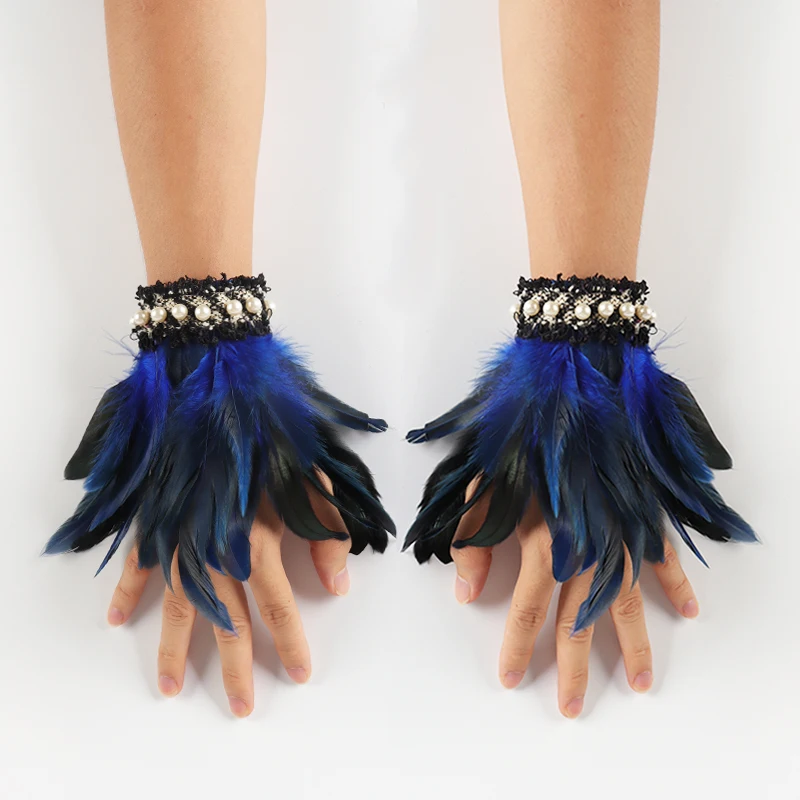 Feather Wrist Cuffs Natural Dyed Rooster Feather Arm Warmers Halloween Party Cosplay Accessories Feather Gloves Dance Clubwear
Feather Wrist Cuffs Natural Dyed Rooster Feather Arm Warmers Halloween Party Cosplay Accessories Feather Gloves Dance Clubwear