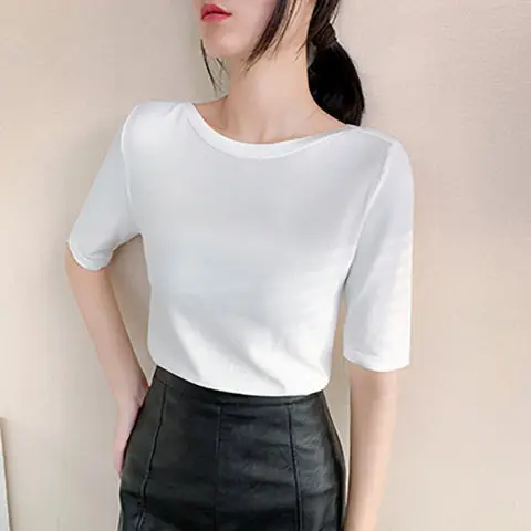 Mujer 2022 Thin Knitted T Shirt Women Short Sleeve Summer Tops Woman Clothes Solid Color Fashion T-Shirt Tee Shirt Femme
Mujer 2022 Thin Knitted T Shirt Women Short Sleeve Summer Tops Woman Clothes Solid Color Fashion T-Shirt Tee Shirt Femme