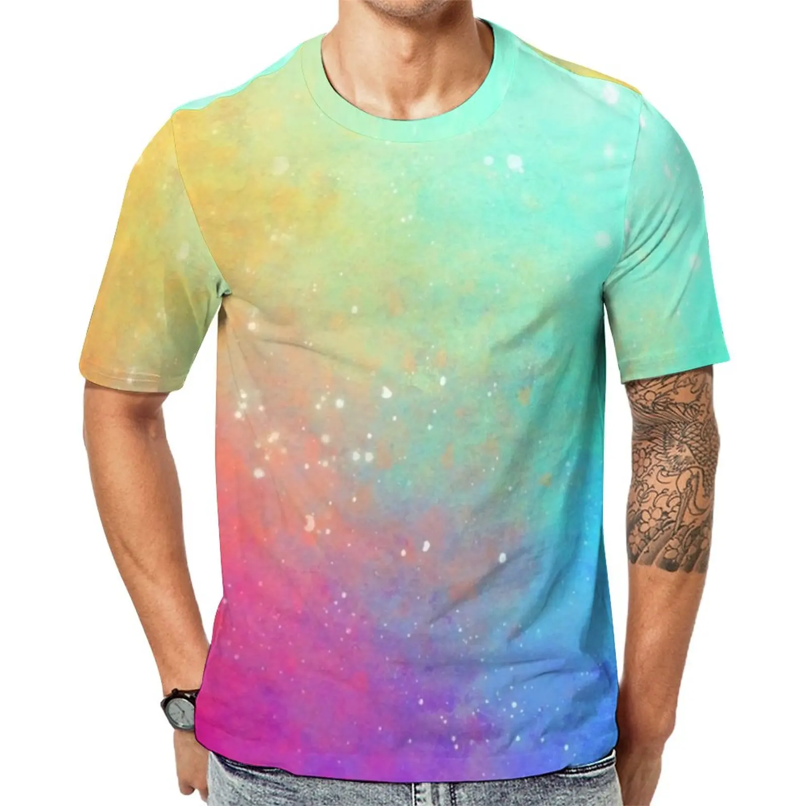 Colorful Galaxy Sky T Shirt Rainbow Print Vintage T-Shirts Man Awesome Tee Shirt Premium Short-Sleeve Design Tops Large Size
Colorful Galaxy Sky T Shirt Rainbow Print Vintage T-Shirts Man Awesome Tee Shirt Premium Short-Sleeve Design Tops Large Size