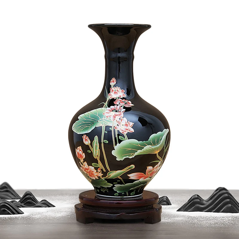 Jingdezhen Ceramic Vase Flower Arrangement Black Crystal Glaze Vase Living Room Wine Cabinet Decoration Crafts 
Jingdezhen Ceramic Vase Flower Arrangement Black Crystal Glaze Vase Living Room Wine Cabinet Decoration Crafts