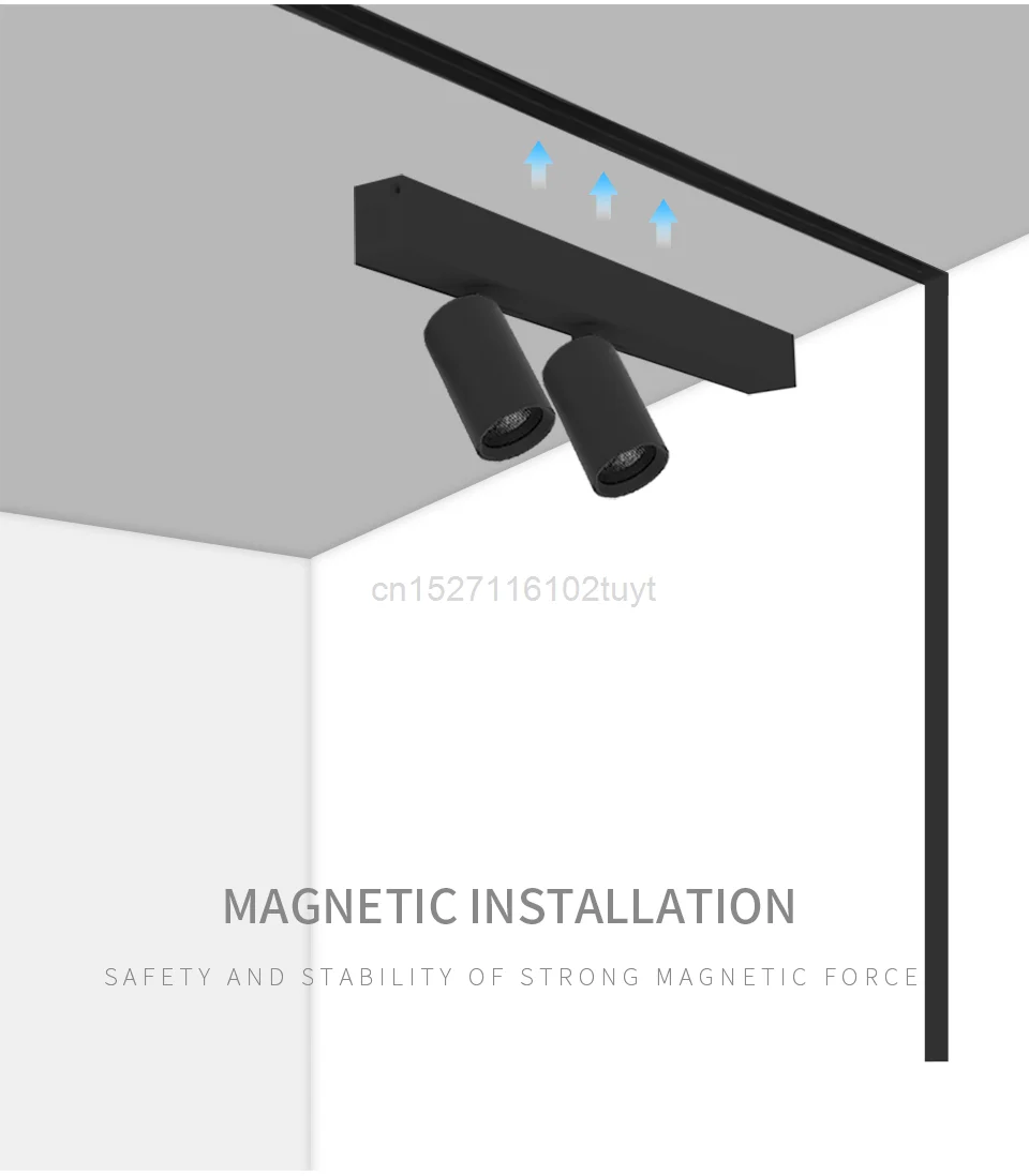 8 шт., студийный магазин одежды, вращающийся на 350 °, магнитный канал, точечный светильник, светильник, трек-светильник, серия ing