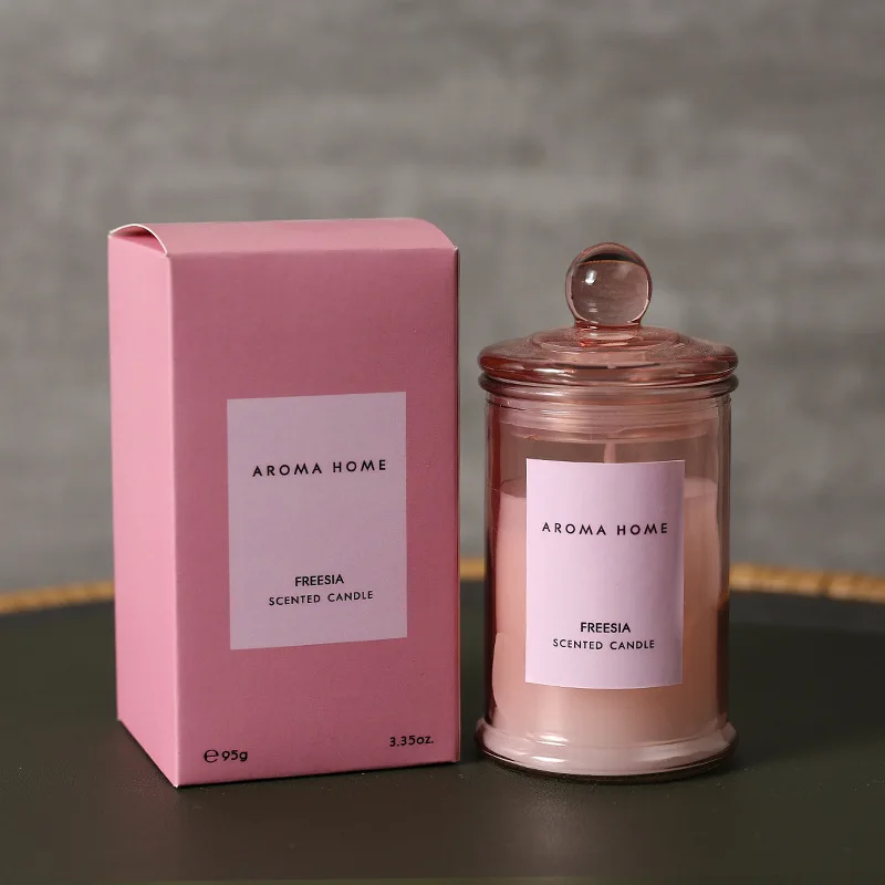 Стеклянная ароматическая свеча из соевого воска 
Стеклянная ароматическая свеча из соевого воска