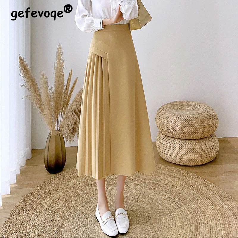 Autumn Winter Elegant Fashion Pleated Solid Skirt Lady High Collar Temperament All-match Draping A-line Skirts Women's Clothing
Autumn Winter Elegant Fashion Pleated Solid Skirt Lady High Collar Temperament All-match Draping A-line Skirts Women's Clothing