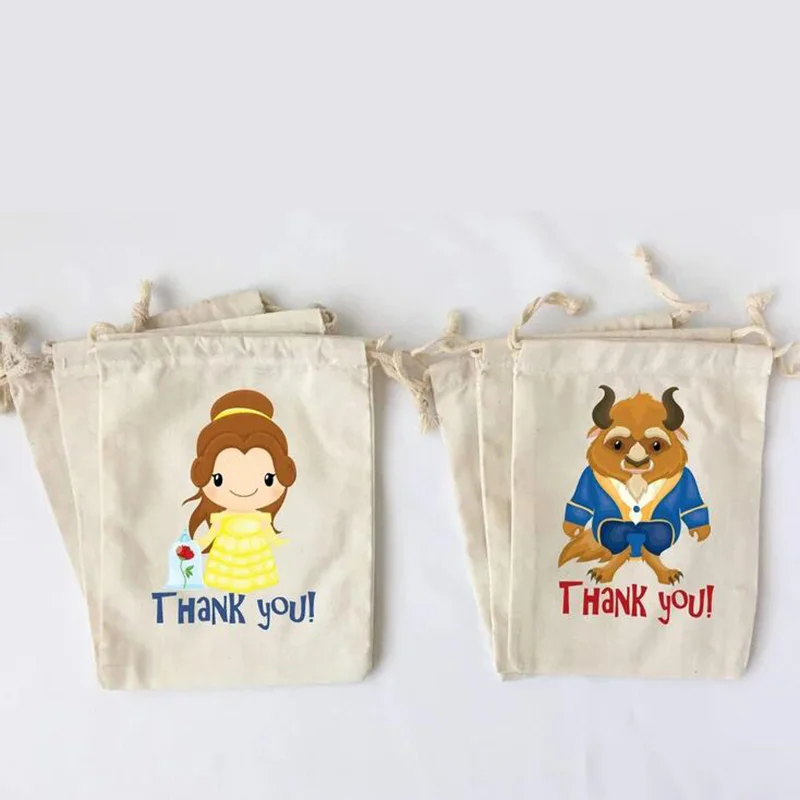 

5pcs Beauty thank you candy gift bag boy girl the Beast 1st 2nd 3rd 4th 5th 6th 7th 8th 9th 10th birthday party decoration favor