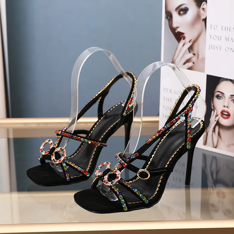 Spring and summer new fashion colored diamond bow stiletto sandals banquet dress all-match large size custom sexy women's sandal
Spring and summer new fashion colored diamond bow stiletto sandals banquet dress all-match large size custom sexy women's sandal