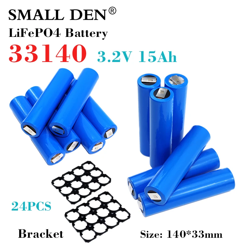 24PCS New 33140 3.2v 15Ah Lifepo4 battery pack 5C High current diy 12v 24v Electric bike scooter motorcycle rechargeable battery
24PCS New 33140 3.2v 15Ah Lifepo4 battery pack 5C High current diy 12v 24v Electric bike scooter motorcycle rechargeable battery