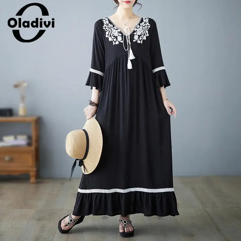 Oladivi Fashion Women Embroidered Bohemian Dress 2023 Summer New Casual Loose Boho Dresses Vintage Ladies Oversized Clothes 5437
Oladivi Fashion Women Embroidered Bohemian Dress 2023 Summer New Casual Loose Boho Dresses Vintage Ladies Oversized Clothes 5437