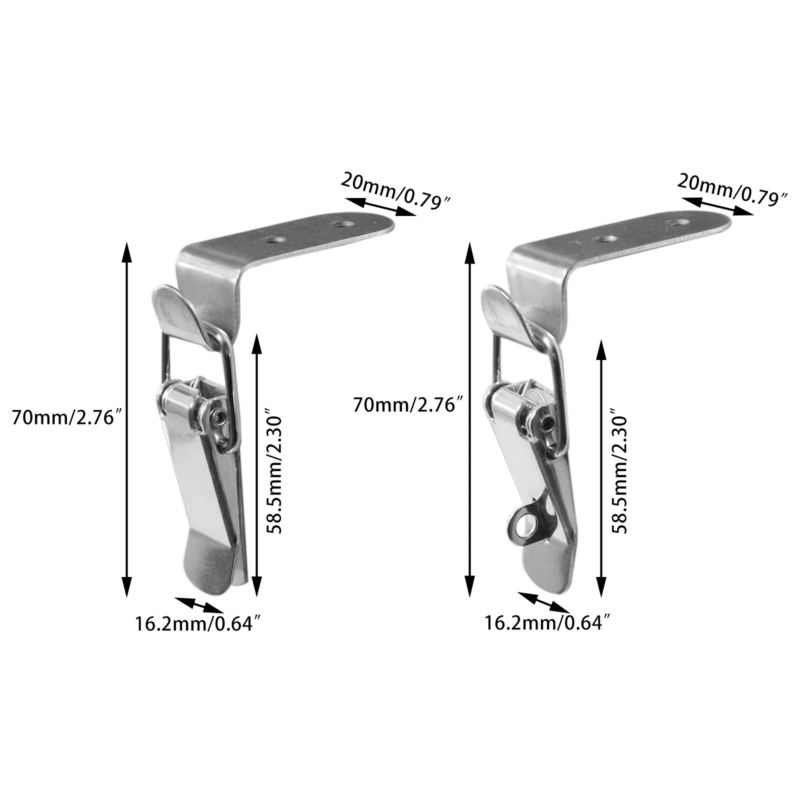 90 Degrees Duck-mouth Buckle Hook Lock Stainless Steel Spring Loaded Draw Toggle Latch Clamp Clip Silver Hasp Latch Catch Clasp
90 Degrees Duck-mouth Buckle Hook Lock Stainless Steel Spring Loaded Draw Toggle Latch Clamp Clip Silver Hasp Latch Catch Clasp