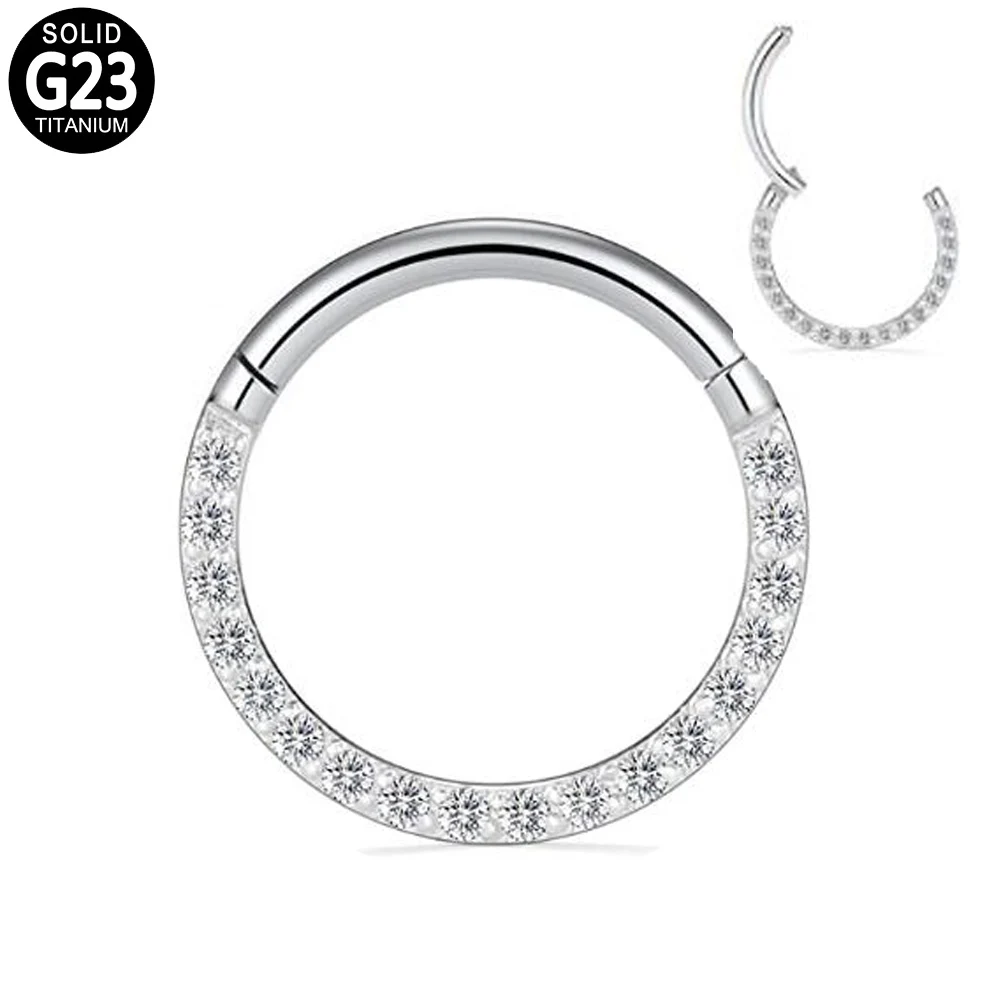 Nose Ring G23 Titanium CZ Hinged Segment Nipple Clicker Daith Earrings Hoop Ear Cartilage Tragus Lip Stud Piercing Jewelry
Nose Ring G23 Titanium CZ Hinged Segment Nipple Clicker Daith Earrings Hoop Ear Cartilage Tragus Lip Stud Piercing Jewelry