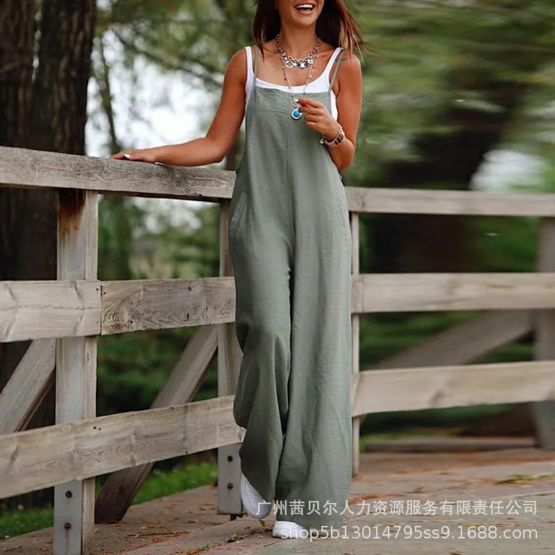 Pocket Decor Casual Suspender Jumpsuit Women Loose Sleeveless Strap 2023 Spring Summer Overall Pants Jumpsuits
Pocket Decor Casual Suspender Jumpsuit Women Loose Sleeveless Strap 2023 Spring Summer Overall Pants Jumpsuits