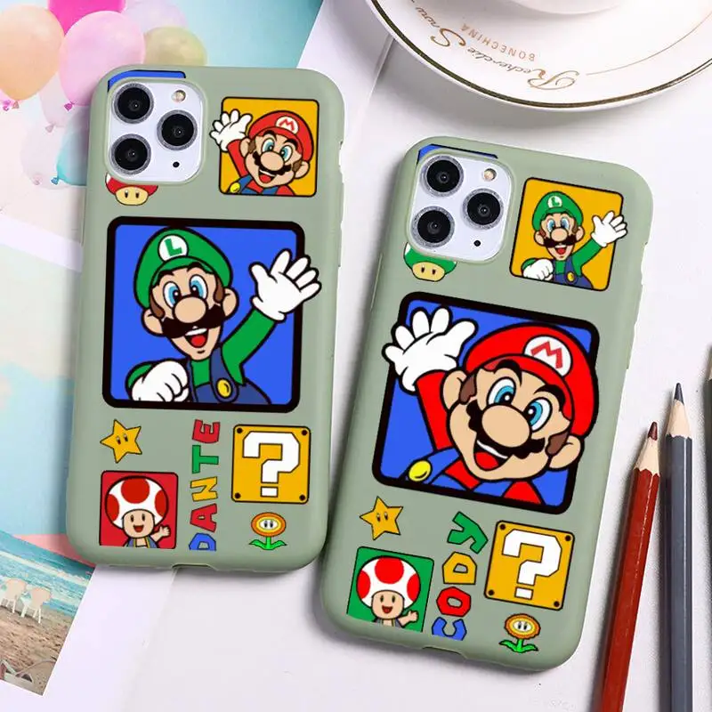 Super Mario Game Phone Case For iphone 13 12 11 Pro Max Mini XS 8 7 6 6S Plus X SE 2020 XR Candy green Silicone cover
Super Mario Game Phone Case For iphone 13 12 11 Pro Max Mini XS 8 7 6 6S Plus X SE 2020 XR Candy green Silicone cover