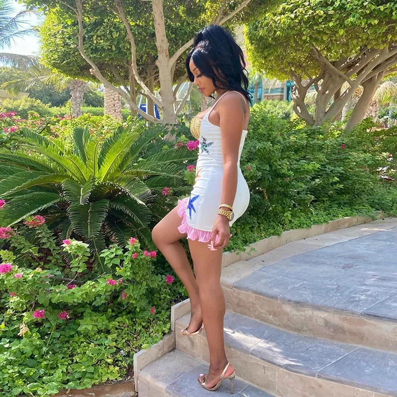 Women 2022 Crystal Starfish Print Bodycon Mini Dresses Sexy Summer Party Nighclub Outfits Birthday Dress 
Women 2022 Crystal Starfish Print Bodycon Mini Dresses Sexy Summer Party Nighclub Outfits Birthday Dress