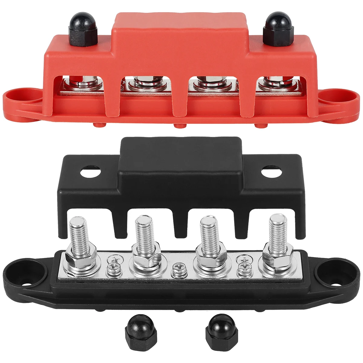 Busbar Distributor Block 250A 48V 4 Post Power Distribution Block Bus Bar Pair Terminal Distribution Block 5/16" Posts For Cars 
Busbar Distributor Block 250A 48V 4 Post Power Distribution Block Bus Bar Pair Terminal Distribution Block 5/16" Posts For Cars