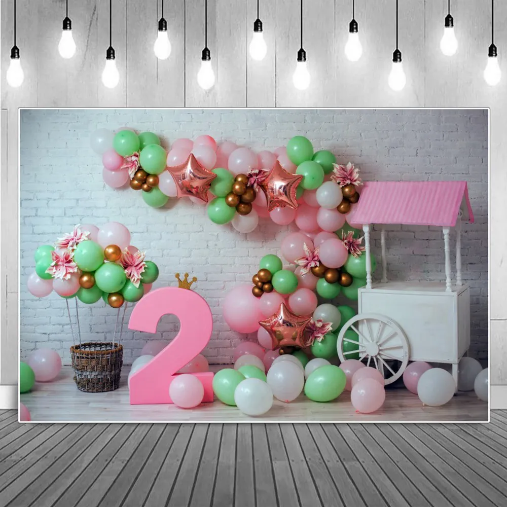 Baby Flowers Balloon 2nd Birthday Decoration Photography Backgrounds Dessert Cart Brick Wall Interior Party Photocall Backdrops
Baby Flowers Balloon 2nd Birthday Decoration Photography Backgrounds Dessert Cart Brick Wall Interior Party Photocall Backdrops