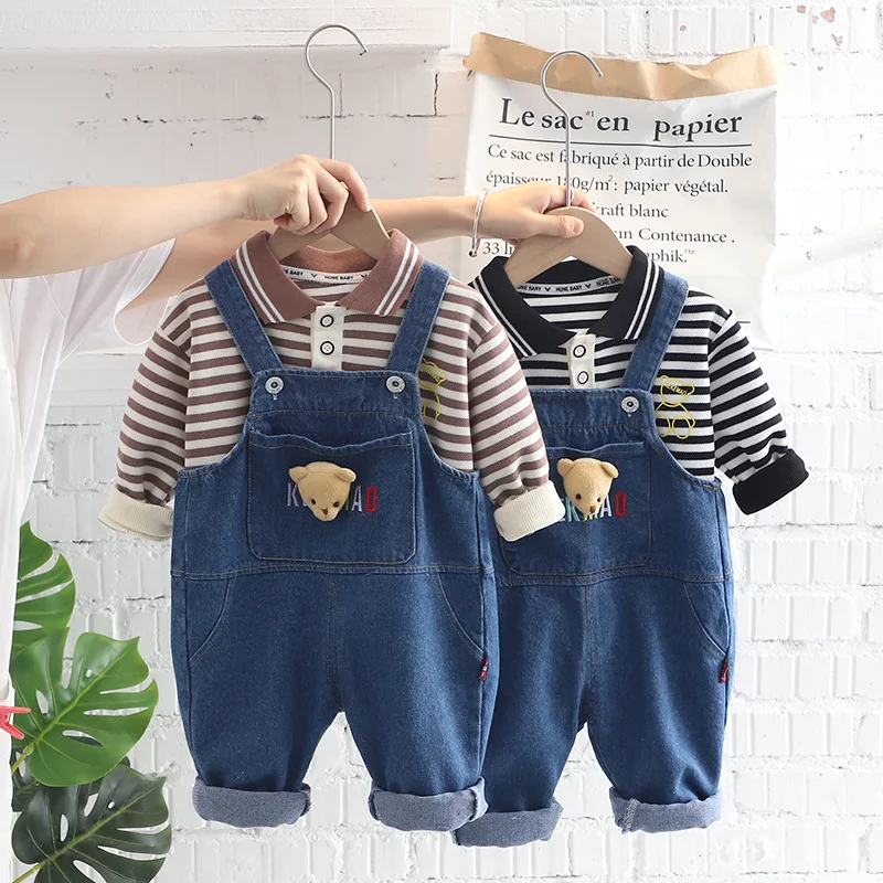 Children Clothes 2022 Autumn Baby Girls Clothing Boys Striped T-shirt Overall 2 Pcs Set Toddler Fashion Costume Kids Tracksuits
Children Clothes 2022 Autumn Baby Girls Clothing Boys Striped T-shirt Overall 2 Pcs Set Toddler Fashion Costume Kids Tracksuits