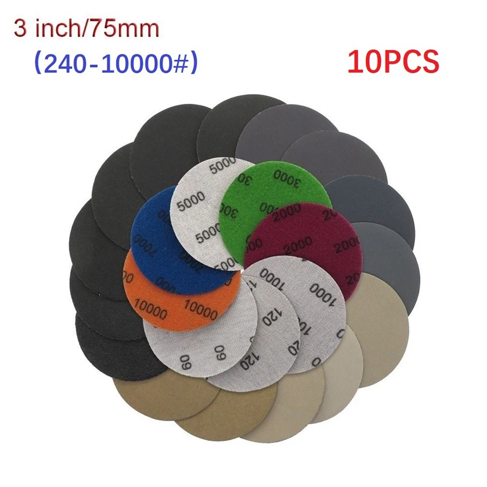 10Pcs 3Inch Silicon Carbide Sanding Discs Wet/Dry Sanding Sandpaper Grits240-10000 Sanding Pad Sandpaper Assortment For Sanding
10Pcs 3Inch Silicon Carbide Sanding Discs Wet/Dry Sanding Sandpaper Grits240-10000 Sanding Pad Sandpaper Assortment For Sanding