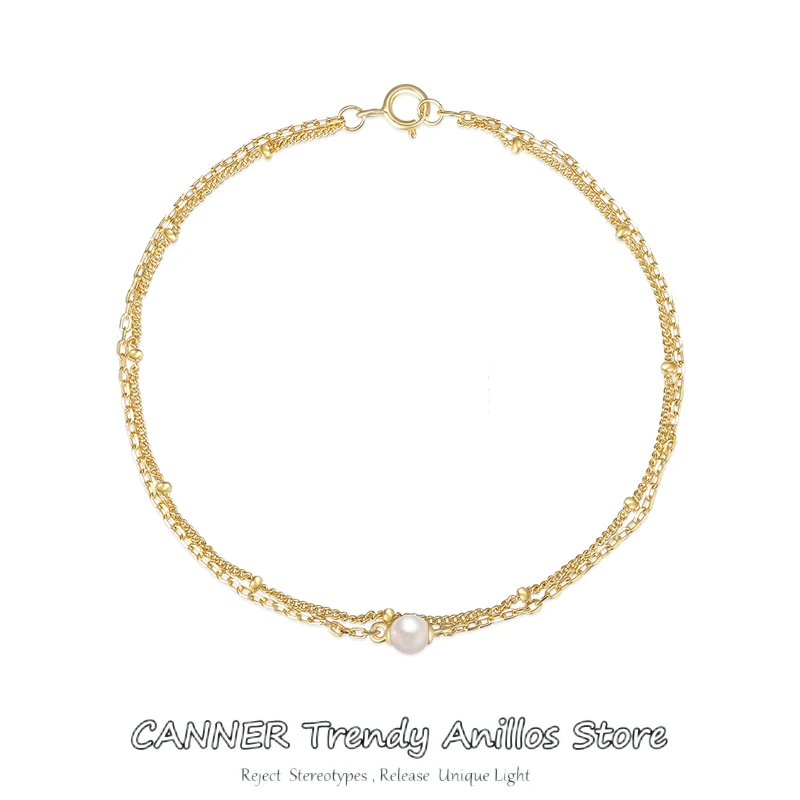 CANNER 925 Sterling Silver Bead Double Layer Bracelet Charm Pearl Bracelet Birthday Party Gift Trend Women Jewelry Free Shipping
CANNER 925 Sterling Silver Bead Double Layer Bracelet Charm Pearl Bracelet Birthday Party Gift Trend Women Jewelry Free Shipping