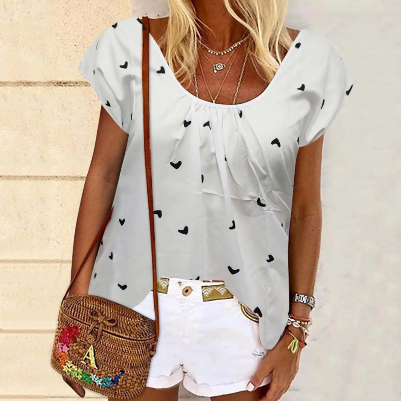 Women Fashion Geometric Print Round Neck Short Sleeve Casual Shirt Color Shirts Women V T Shirt Women
Women Fashion Geometric Print Round Neck Short Sleeve Casual Shirt Color Shirts Women V T Shirt Women