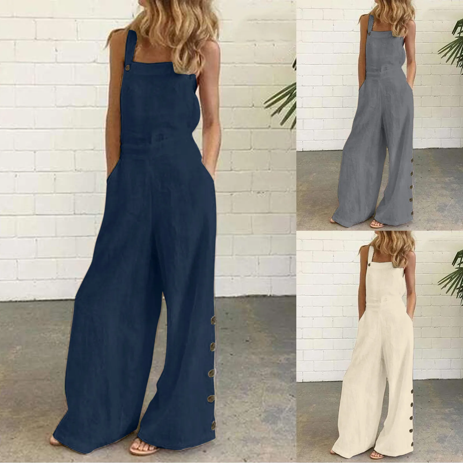 Strapless Jumpsuits for Women Women's Sleeveless Overalls Jumpsuit Casual Solid Summer Wide Leg Long Sleeve Romper Women Dressy
Strapless Jumpsuits for Women Women's Sleeveless Overalls Jumpsuit Casual Solid Summer Wide Leg Long Sleeve Romper Women Dressy