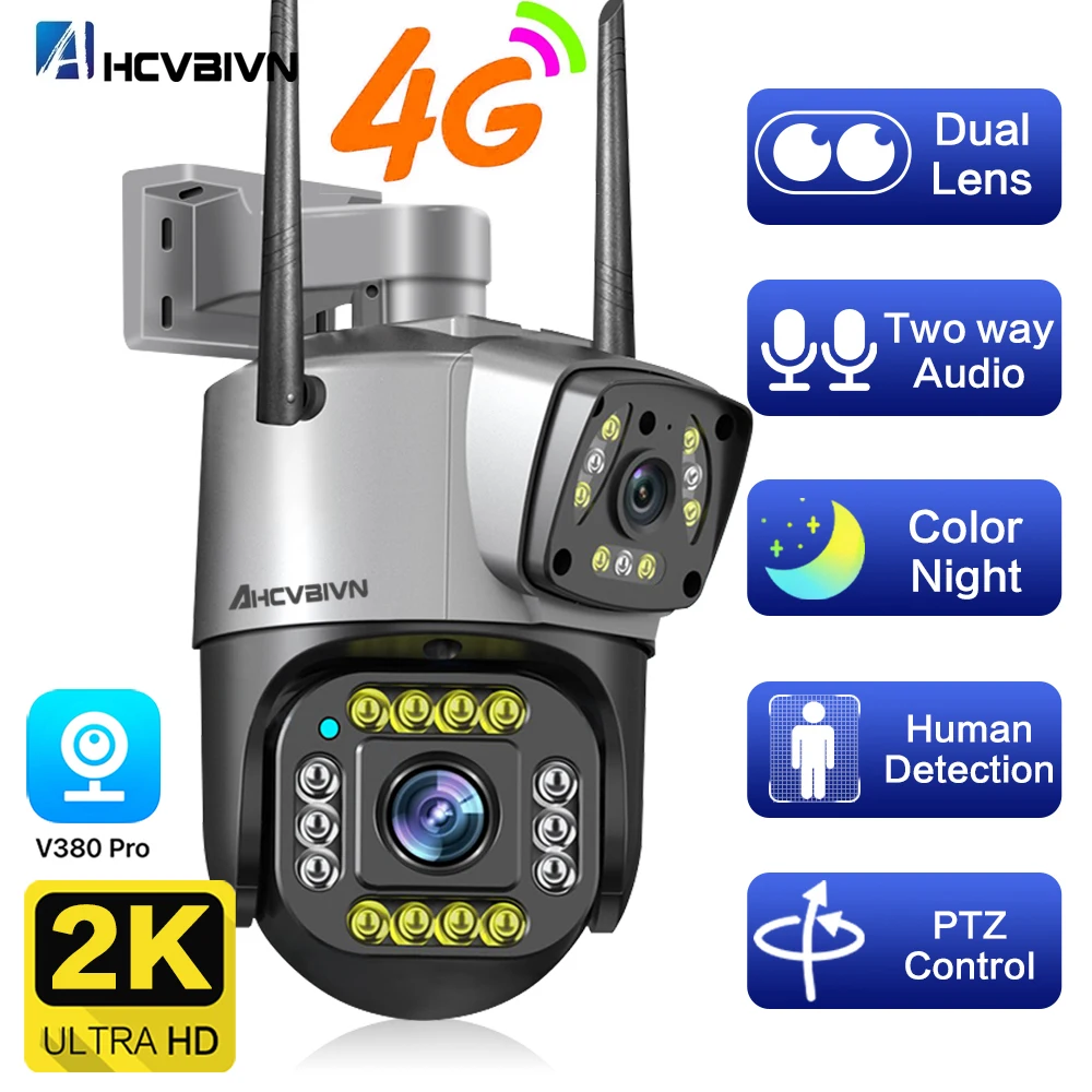 4G Dual Lens 4MP Camera with Color Night Vision and Waterproof for Home Wireless WiFi Monitoring Two Way Audio WiFi PTZ camera
4G Dual Lens 4MP Camera with Color Night Vision and Waterproof for Home Wireless WiFi Monitoring Two Way Audio WiFi PTZ camera