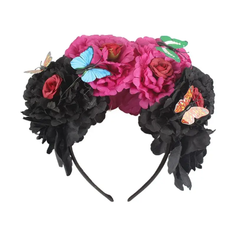 Halloween Simulation Colorful Peony Flower Headband Fairy Butterfly Mexican Wreath Crown Cosplay Party Costume Day of The Dead 
Halloween Simulation Colorful Peony Flower Headband Fairy Butterfly Mexican Wreath Crown Cosplay Party Costume Day of The Dead