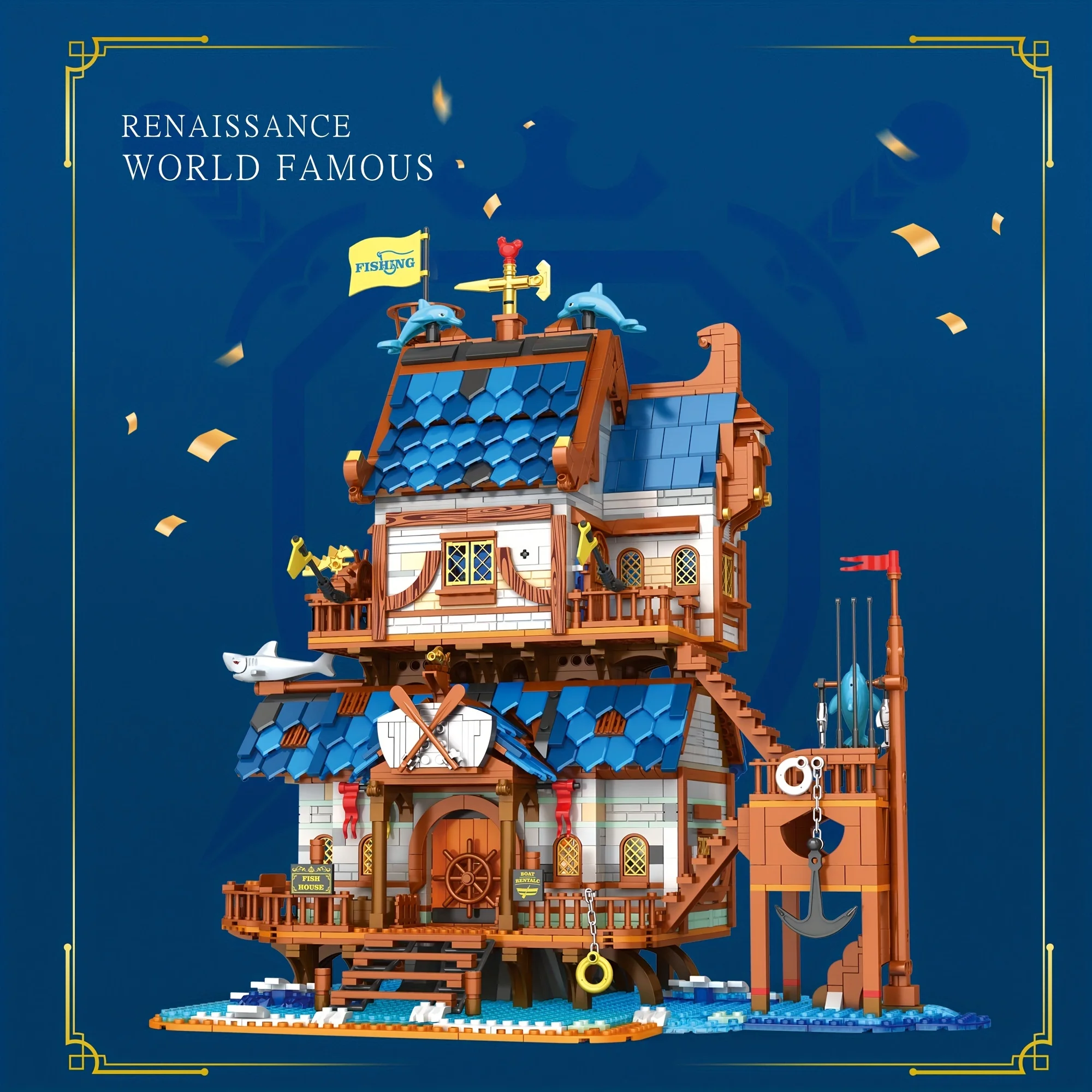 NO.66007 Reobrix Medieval Collection - Fishing House Building Block Set - Creative Decorative Toy Building Blocks 
NO.66007 Reobrix Medieval Collection - Fishing House Building Block Set - Creative Decorative Toy Building Blocks