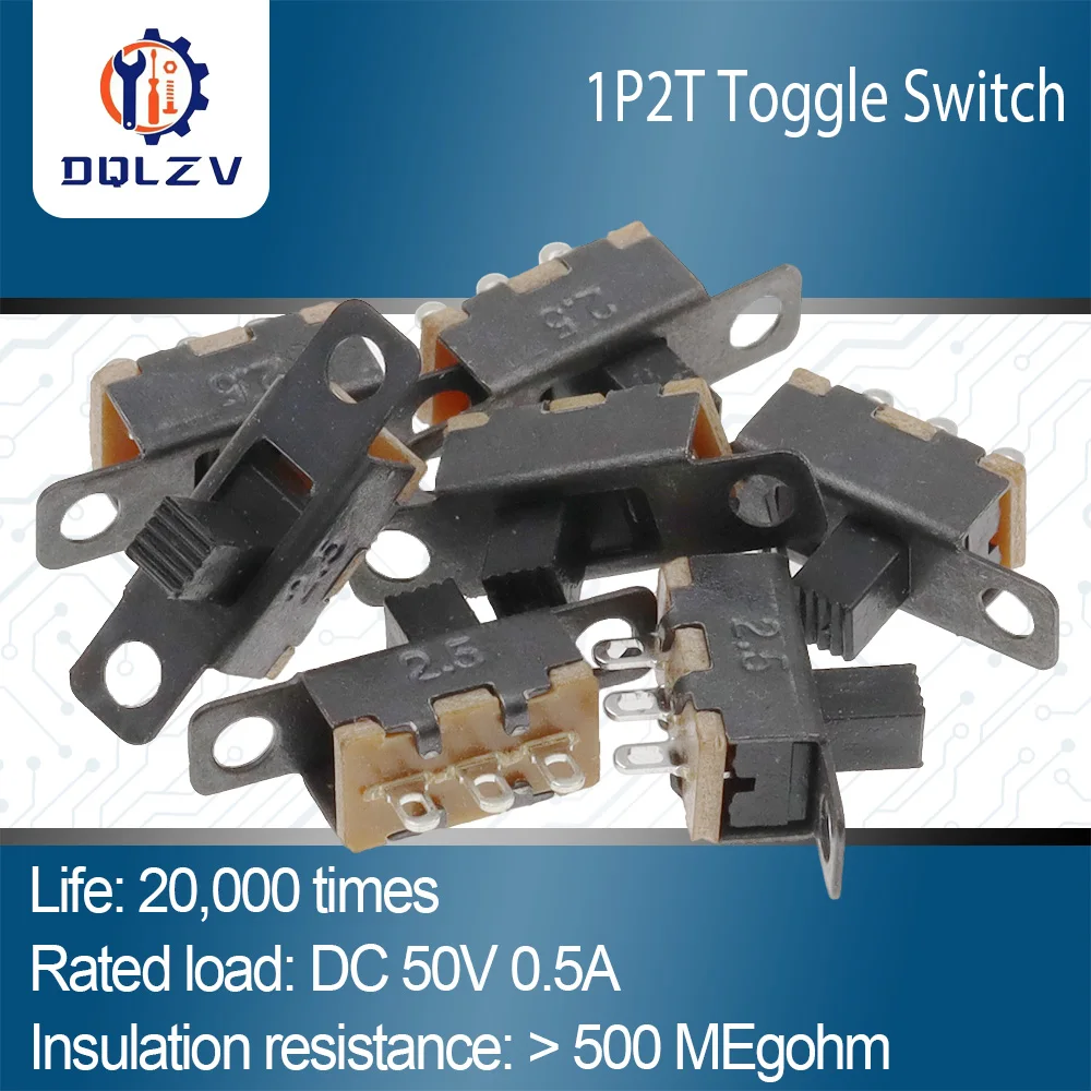 50V 0.5 A Mini Size Black SPDT Slide Switch for DIY Power Electronic Projects SS12F15 on-off Toggle Switch Handle 4mm 
50V 0.5 A Mini Size Black SPDT Slide Switch for DIY Power Electronic Projects SS12F15 on-off Toggle Switch Handle 4mm