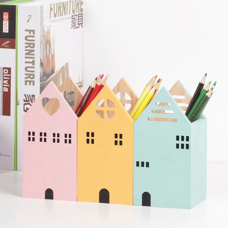 Pencil Cup Wooden Pen Holder Cute House Shape Desk Organizer Storage Box School Office Stationery Pen Organizer Desk Supplies
Pencil Cup Wooden Pen Holder Cute House Shape Desk Organizer Storage Box School Office Stationery Pen Organizer Desk Supplies