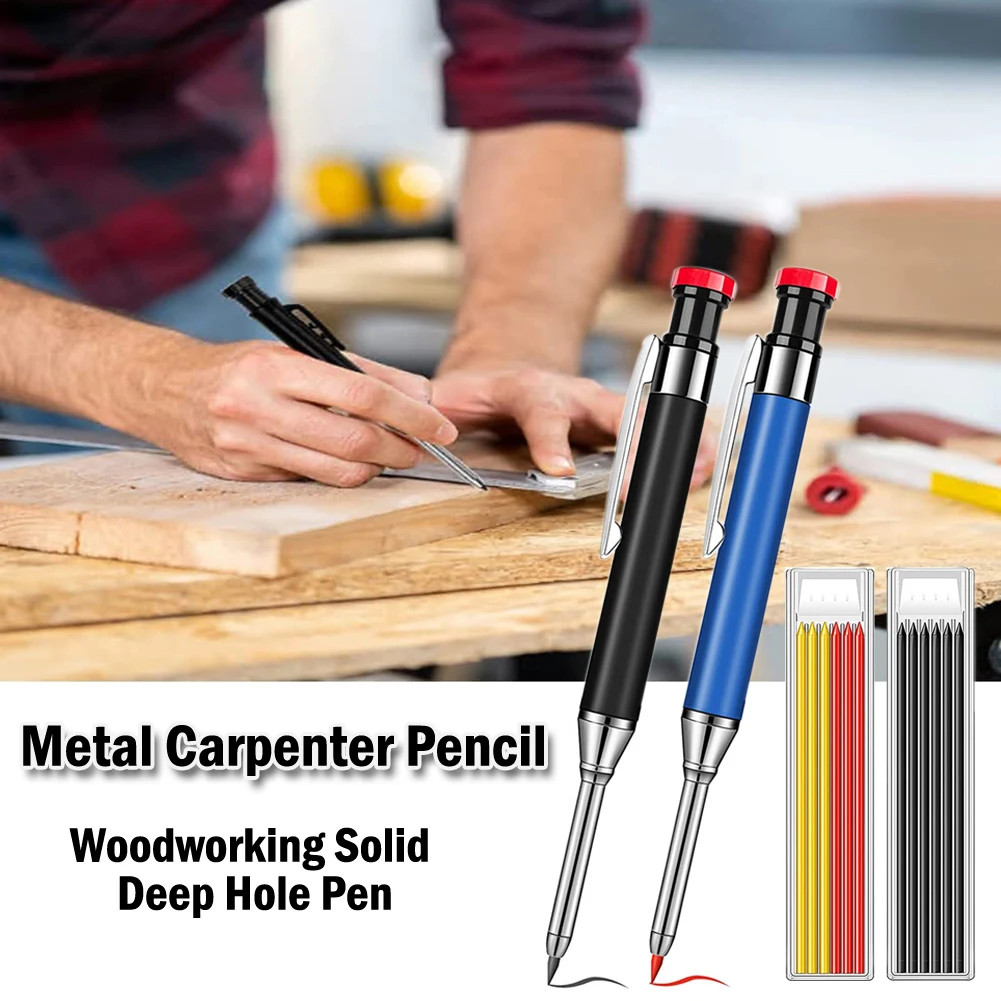 Metal Solid Carpenter Pencils Set For Deep Hole Marker With Refill Lead Marking Tools Woodworking Deep Hole Mechanical Pencil
Metal Solid Carpenter Pencils Set For Deep Hole Marker With Refill Lead Marking Tools Woodworking Deep Hole Mechanical Pencil