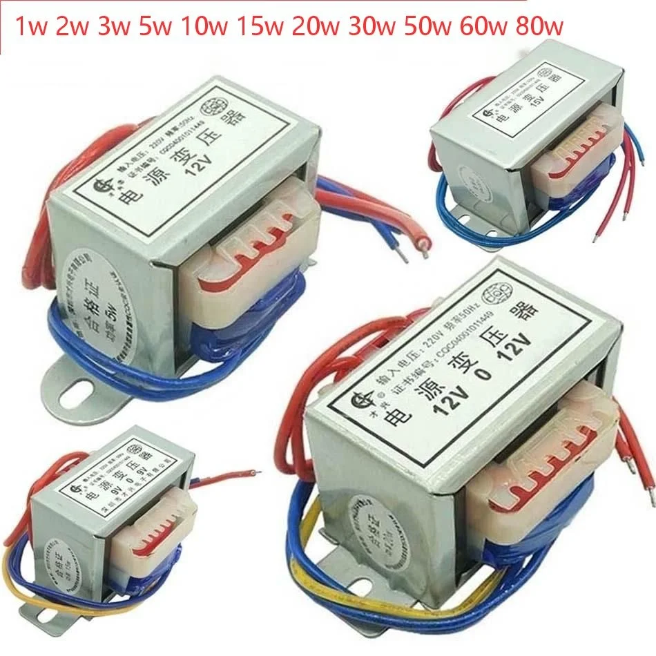 

1W 2W 3W 5W 10W 20W 30W 50W 60W 80W Transformer Power Input AC 220V 50HZ Output AC 6V 9V 12V 15V 18V 24V Single/Double