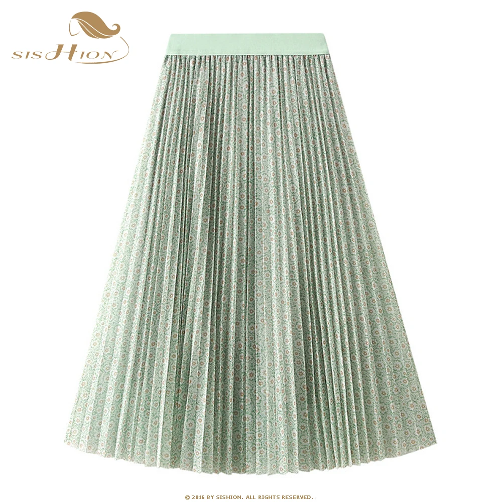 SISHION Korean Fashion Tulle Mesh Floral Print Long Skirt VD2893 Women Green Blue Khaki Summer Pleated Skirts
SISHION Korean Fashion Tulle Mesh Floral Print Long Skirt VD2893 Women Green Blue Khaki Summer Pleated Skirts