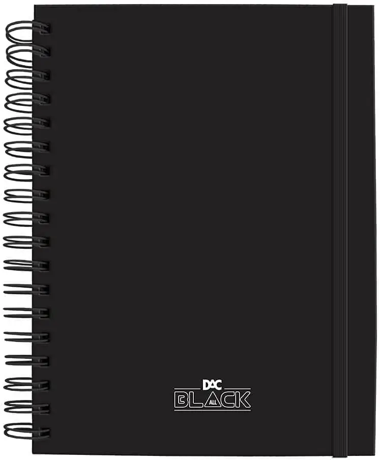 

2023 Caderno 1 Matéria Capa Dura All Black Com Elástico 80 Folhas 3643 notebooks com frete grátis