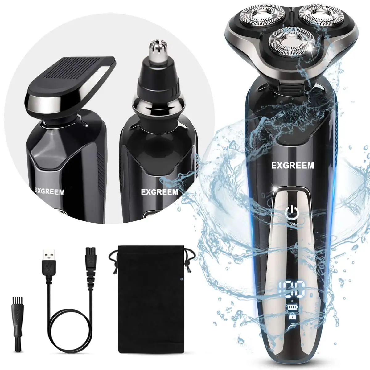 for Men Electric Face Shavers Rechargeable Shaving Men's Cordless Razors IPX7 Waterproof Wet Dry 3 in 1 Rotary Shavers Beard Nos
for Men Electric Face Shavers Rechargeable Shaving Men's Cordless Razors IPX7 Waterproof Wet Dry 3 in 1 Rotary Shavers Beard Nos