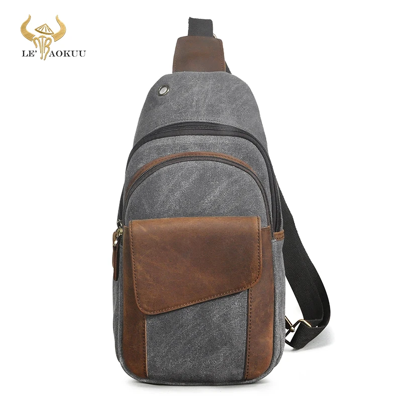 Hot Sale Canvas+Natural Leather Triangle Chest Sling Bag Men 8" Tablet Design Triangle One Shoulder Cross-Body Bag Male 8013
Hot Sale Canvas+Natural Leather Triangle Chest Sling Bag Men 8" Tablet Design Triangle One Shoulder Cross-Body Bag Male 8013