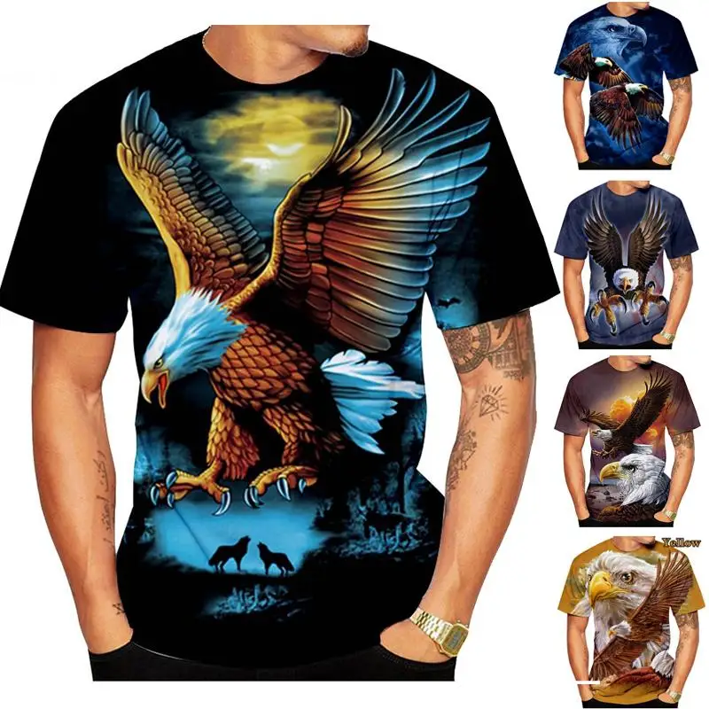 Men 3D Eagle Printed T Shirts Casual Graphic O Neck Tee Male Oversized Short Sleeve Streetwear Pullover T-shirt Tops Plus Size
Men 3D Eagle Printed T Shirts Casual Graphic O Neck Tee Male Oversized Short Sleeve Streetwear Pullover T-shirt Tops Plus Size