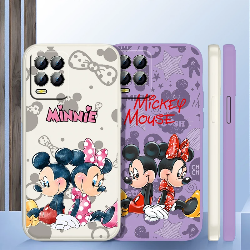 

Mickey and Minnie Love Phone Case For OPPO Realme GT Neo 3 2 Master 8 9 Narzo 50A 50i Reno 7 Liquid Rope Candy Cover Coque Capa