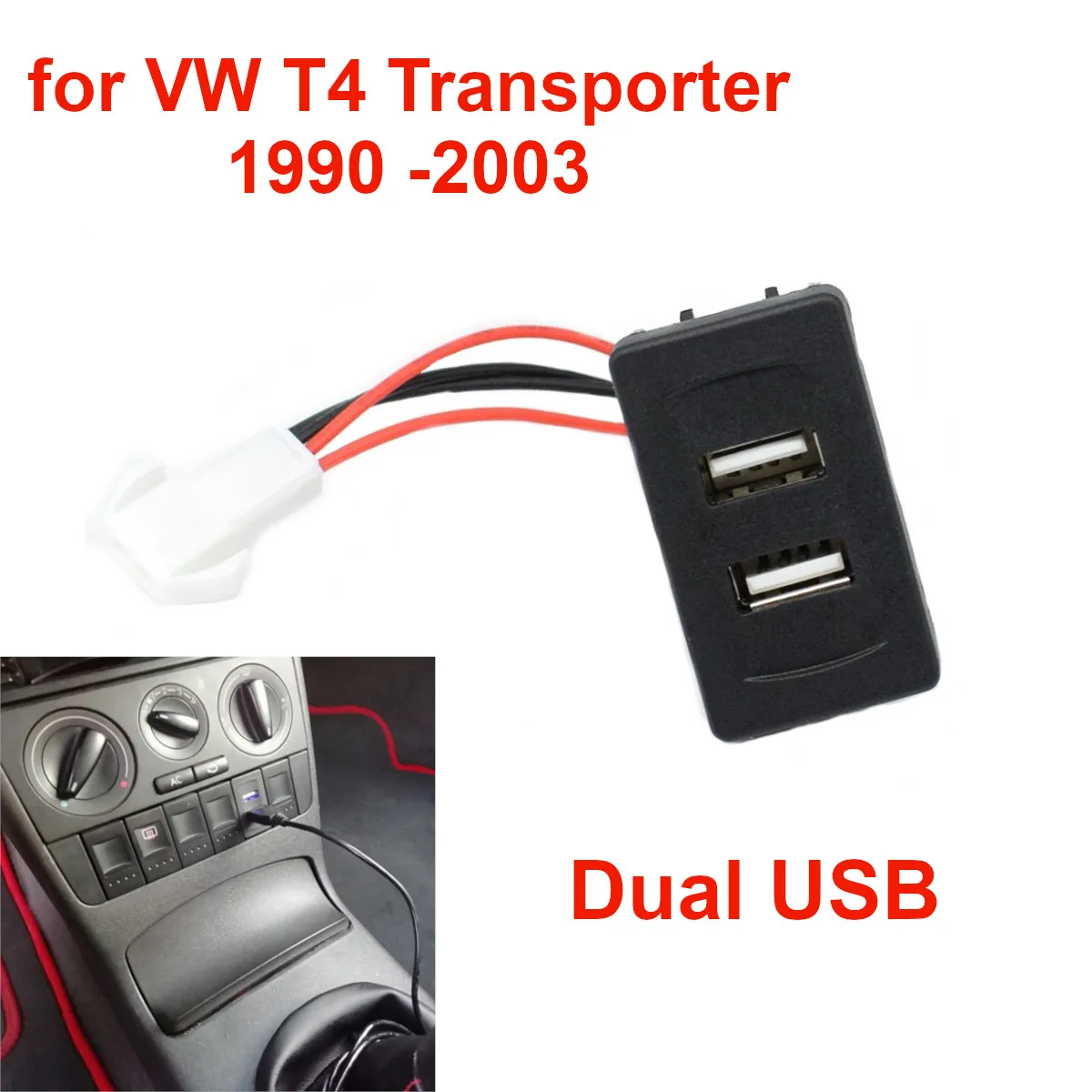 4.2A Dual USB Charger Adapter Socket Car Power Inverter Converter for VW T4 Transporter 1990 -2003
4.2A Dual USB Charger Adapter Socket Car Power Inverter Converter for VW T4 Transporter 1990 -2003