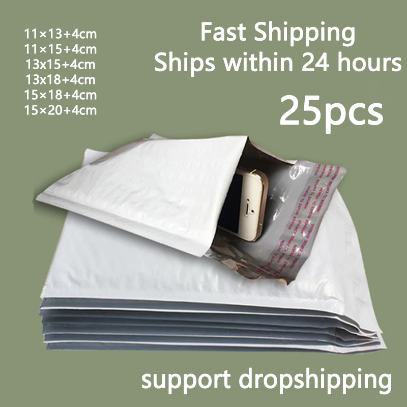 25Pcs Bubble Buffer Anti-fall Protection Waterproof Plastic Pe Packaging Bag Courier Package Envelope Poly Mailer Makeup Bags
25Pcs Bubble Buffer Anti-fall Protection Waterproof Plastic Pe Packaging Bag Courier Package Envelope Poly Mailer Makeup Bags