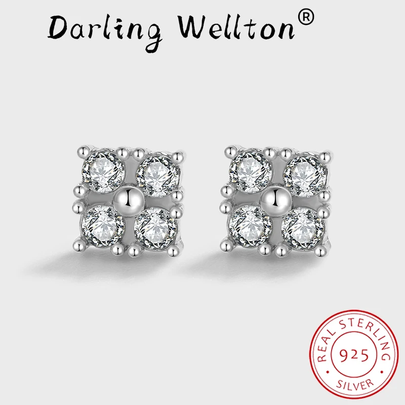 NEW Trend Square Cylinder Four Round Diamond Crystal Stud Earrings For Women Four Prong Original Sterling Silver Gift Jewelry
NEW Trend Square Cylinder Four Round Diamond Crystal Stud Earrings For Women Four Prong Original Sterling Silver Gift Jewelry
