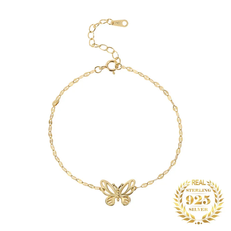 Trendy Women's Butterfly Charm Bracelet 925 Silver Jewelry 18K Gold Plated Butterfly Bracelet Women 
Trendy Women's Butterfly Charm Bracelet 925 Silver Jewelry 18K Gold Plated Butterfly Bracelet Women
