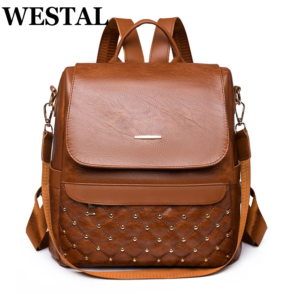 WESTAL Women Backpack Fashion Casual Ladies Soft PU Leather Handbags Shoulder Bags Female Hasp Anti-theft Travel Bags School Bag
WESTAL Women Backpack Fashion Casual Ladies Soft PU Leather Handbags Shoulder Bags Female Hasp Anti-theft Travel Bags School Bag
