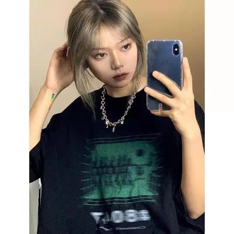 Женская футболка с коротким рукавом, летняя футболка в стиле Харадзюку с принтом гранж, летний топ в стиле панк, уличная одежда, женская руба...
Женская футболка с коротким рукавом, летняя футболка в стиле Харадзюку с принтом гранж, летний топ в стиле панк, уличная одежда, женская руба...