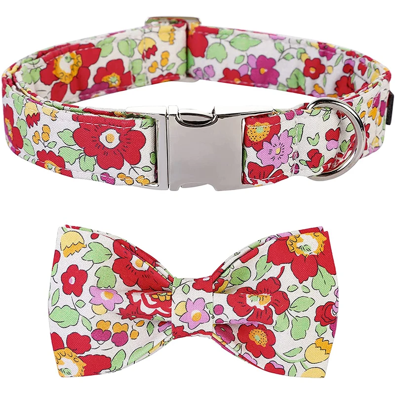 Personalized Unique Style Paws Flower Dog Collar with Bowtie Floral Spring Dog Collar Pet Dog Collar for Large Medium Small Dog
Personalized Unique Style Paws Flower Dog Collar with Bowtie Floral Spring Dog Collar Pet Dog Collar for Large Medium Small Dog