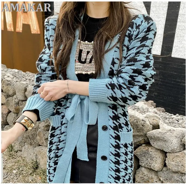 Vintage Elegant Houndstooth Single Breasted Knit Long Cardigans Ulzzang Lazy Stylish Knitted Sweater Outerwear Zaful Eam
Vintage Elegant Houndstooth Single Breasted Knit Long Cardigans Ulzzang Lazy Stylish Knitted Sweater Outerwear Zaful Eam