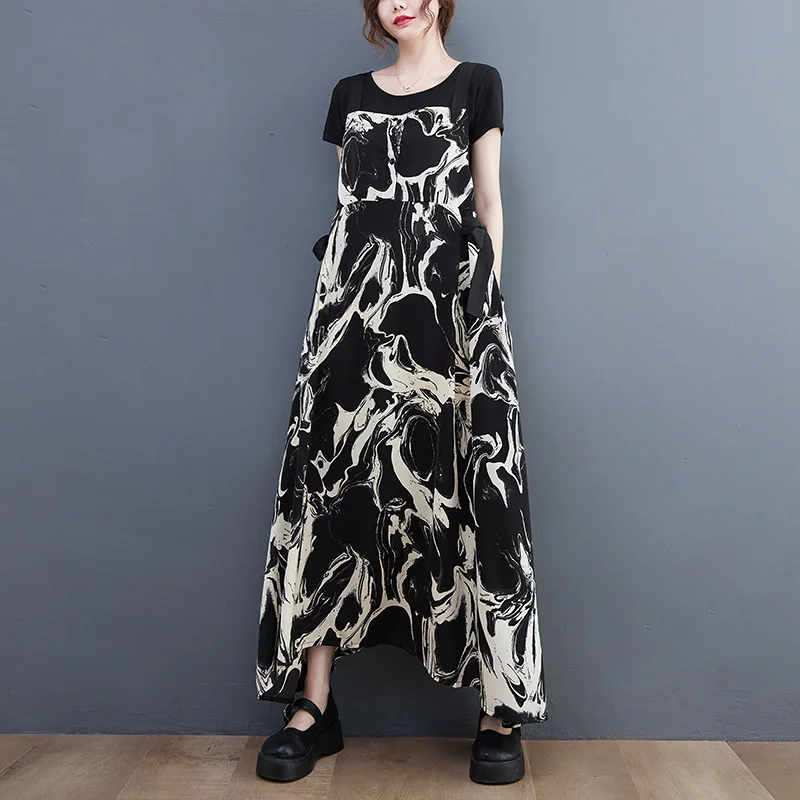 #3908 Summer Printed Overalls Dress Women Loose Sleeveless Spaghetti Strap Dress Female Ankle-length Vintage Asymmetrical Dress
#3908 Summer Printed Overalls Dress Women Loose Sleeveless Spaghetti Strap Dress Female Ankle-length Vintage Asymmetrical Dress