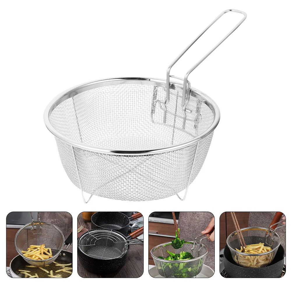 Stainless Steel Frying Basket French Fries Holder Metal Handle Baskets Deep Mesh Air Fryer
Stainless Steel Frying Basket French Fries Holder Metal Handle Baskets Deep Mesh Air Fryer