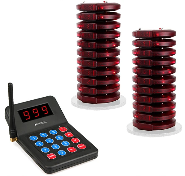 999 Channel Restaurant Wireless Paging queuing management system with 20 Coasters PagerS Retekess T119
999 Channel Restaurant Wireless Paging queuing management system with 20 Coasters PagerS Retekess T119