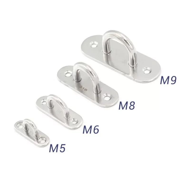 1pcs Pad Eye Plate with Enclosed Hook 316 Stainless Steel Staple Ring Hook U-Shaped Hardware for Boat Swing
1pcs Pad Eye Plate with Enclosed Hook 316 Stainless Steel Staple Ring Hook U-Shaped Hardware for Boat Swing