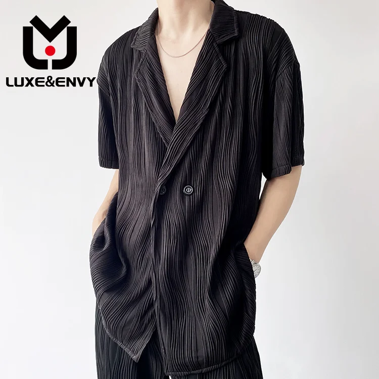 Мужская Повседневная рубашка люкс & ENVY, черная или белая рубашка с отложным воротником и короткими рукавами, корейский тренд, лето 2023
Мужская Повседневная рубашка люкс & ENVY, черная или белая рубашка с отложным воротником и короткими рукавами, корейский тренд, лето 2023
